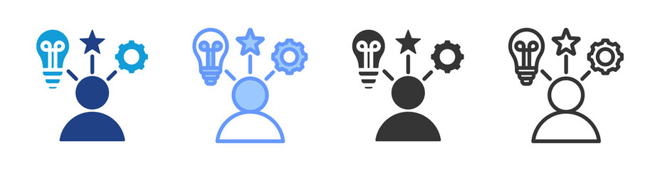 Experience icon set multiple style collection