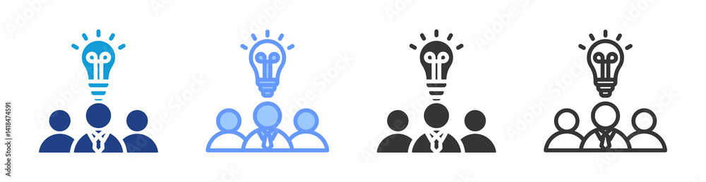 Poster Advisory Boards icon set multiple style collection