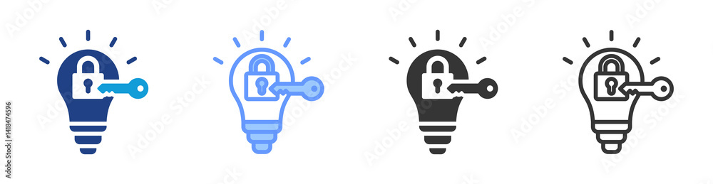 Aufkleber Intellectual Property icon set multiple style collection