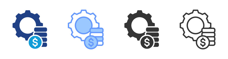 Financial Management icon set multiple style collection