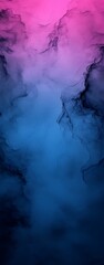 Abstract pink and blue blend design resembling clouds and fluid textures