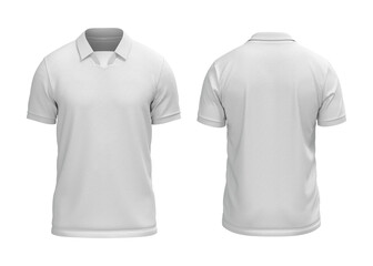 Mens white poloshirt with v neck and middle layer collar short sleeve tshirt jersey for mockup 