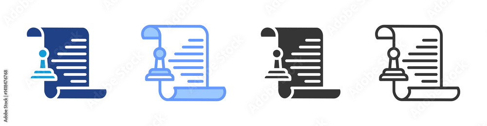Poster Notaries icon set multiple style collection