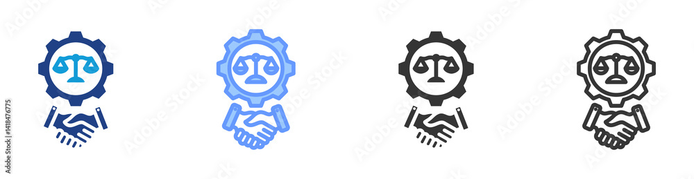 Aufkleber paralegal services icon set multiple style collection
