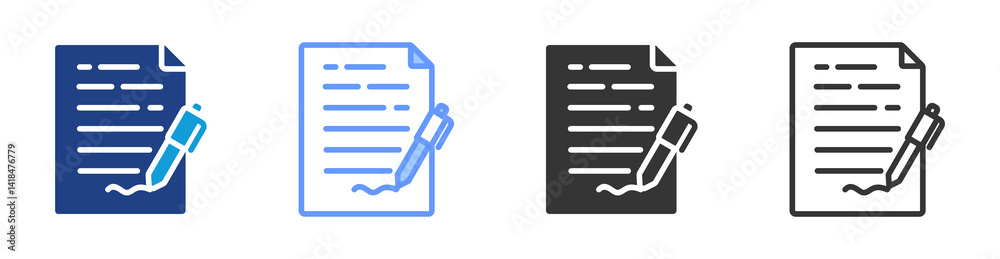 Poster Title Abstract icon set multiple style collection