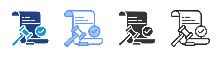 Legal icon set multiple style collection