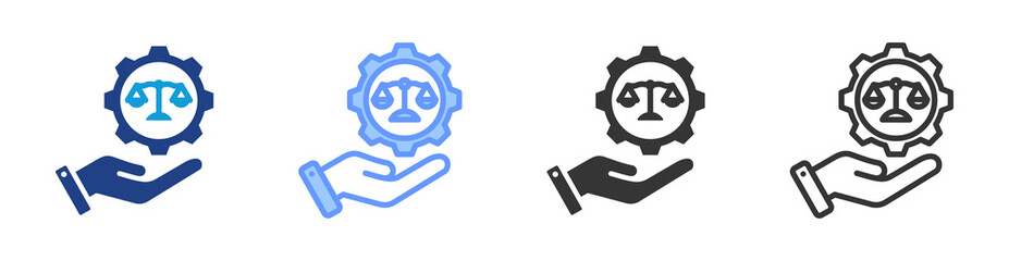 Services icon set multiple style collection