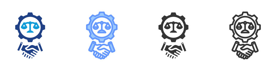 Paralegal Services icon set multiple style collection