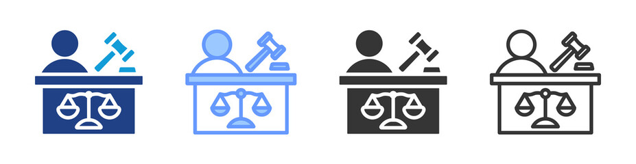 Legal Aid icon set multiple style collection