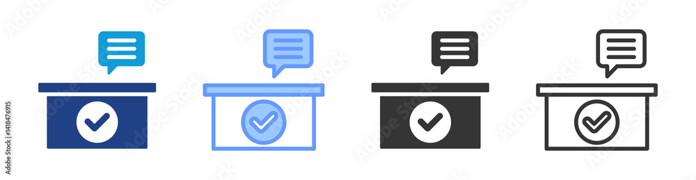 Poster Customs Consulting icon set multiple style collection