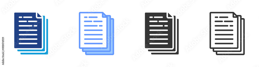 Poster Document Templates icon set multiple style collection