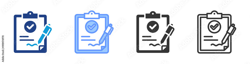 Aufkleber contracts icon set multiple style collection