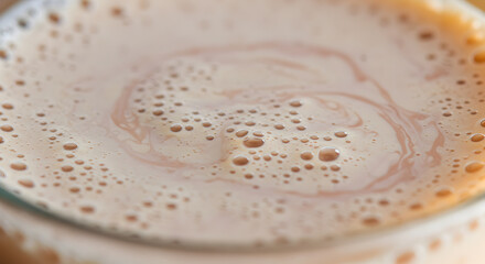 Obraz premium Creamy Cocoa Texture With Swirls And Bubbles Showing Delicious Indulgence