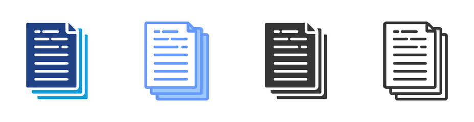Document Templates icon set multiple style collection