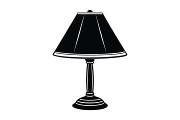 Electronic table lamp silhouette vector illustration