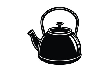 Teapot silhouette vector illustration isolated on white background