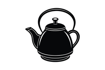 Teapot silhouette vector illustration isolated on white background