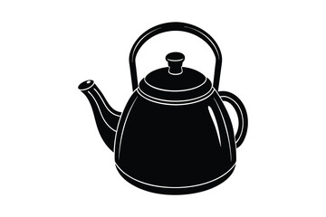 Teapot silhouette vector illustration isolated on white background