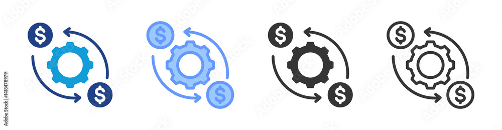 Aufkleber Processing icon set multiple style collection