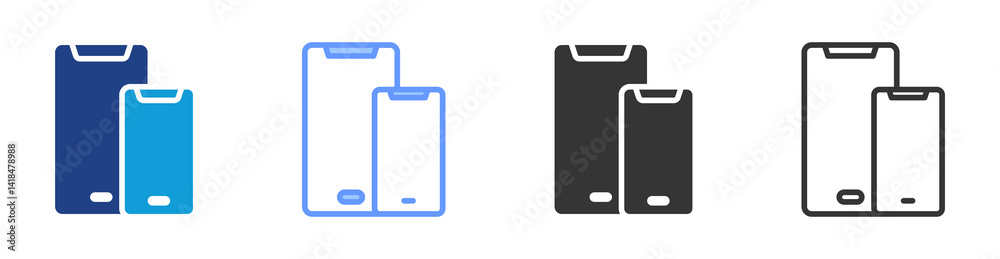 Poster Mobile Device icon set multiple style collection