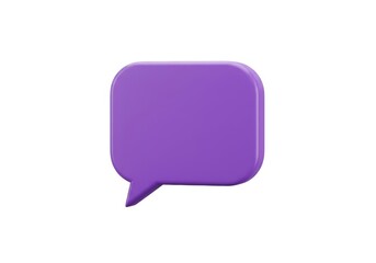 Fototapeta premium 3d purple speech bubble vector illustration isolated on background