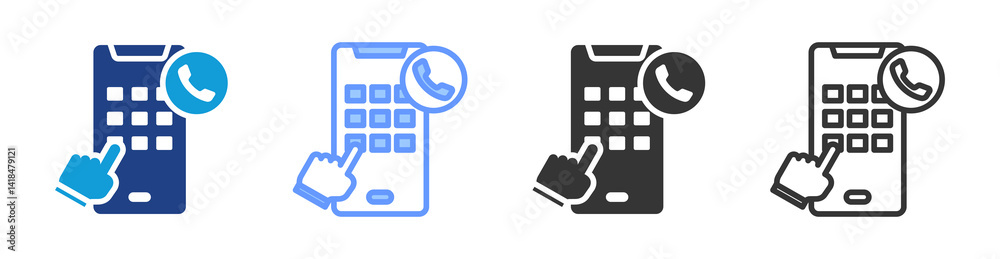 Aufkleber Mobile Number icon set multiple style collection