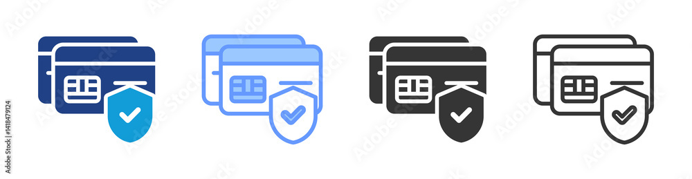 Aufkleber security icon set multiple style collection