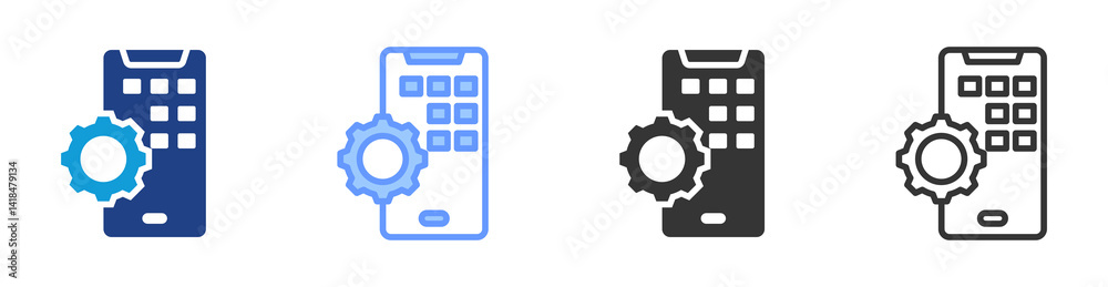 Aufkleber Developing icon set multiple style collection