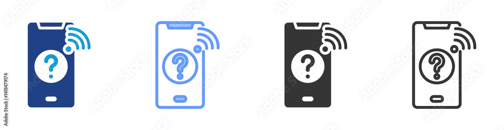 Poster Online Help icon set multiple style collection