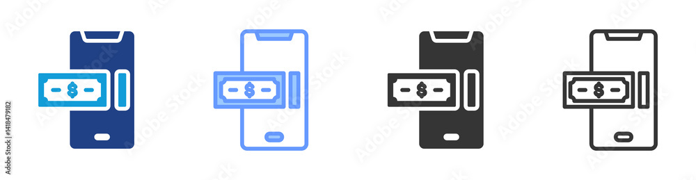 Poster Savings icon set multiple style collection