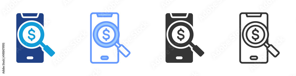 Poster Tracking icon set multiple style collection