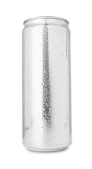 One wet tin can isolated on white