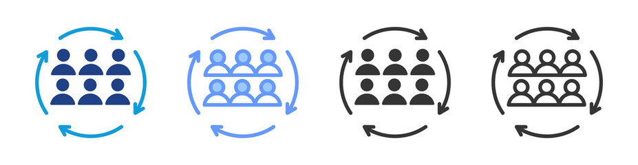 Group icon set multiple style collection