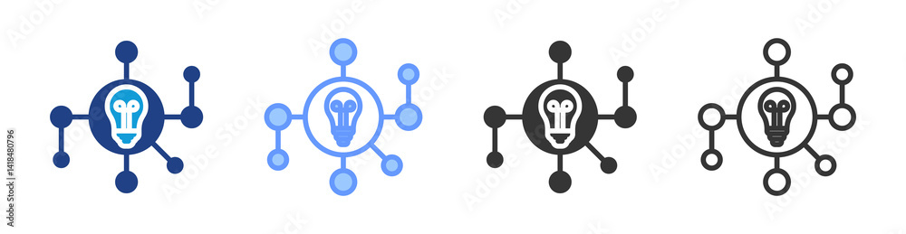 Poster Mind Map icon set multiple style collection