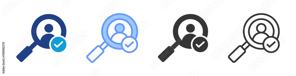 Poster Identifying icon set multiple style collection