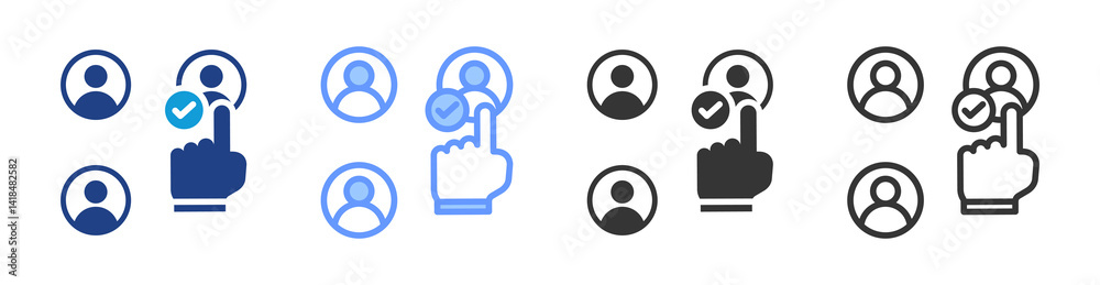 Aufkleber selecting icon set multiple style collection