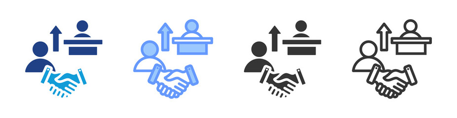 Successions Management icon set multiple style collection