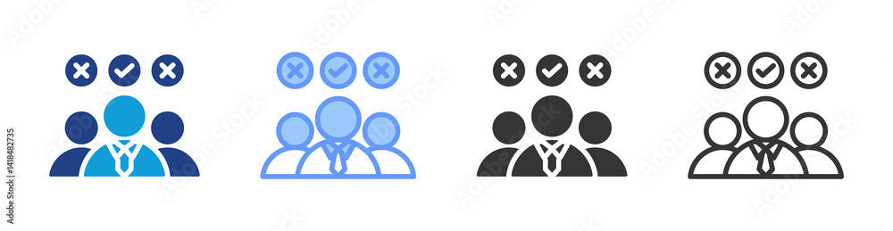 Poster candidates icon set multiple style collection