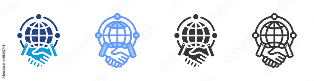 Aufkleber International Relation icon set multiple style collection