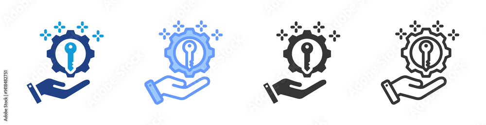 Poster Ownership icon set multiple style collection