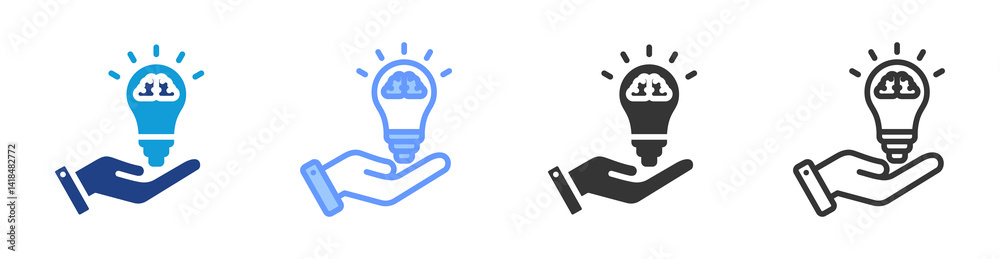 Aufkleber knowledge icon set multiple style collection