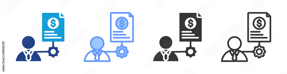 Poster advisors icon set multiple style collection