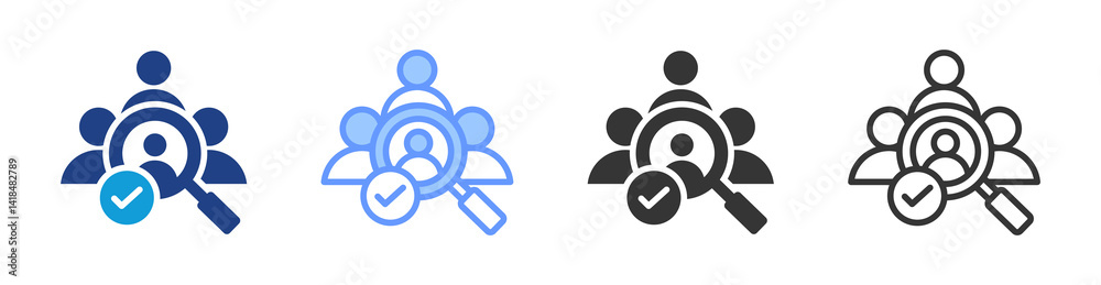 Poster Candidate Selection icon set multiple style collection