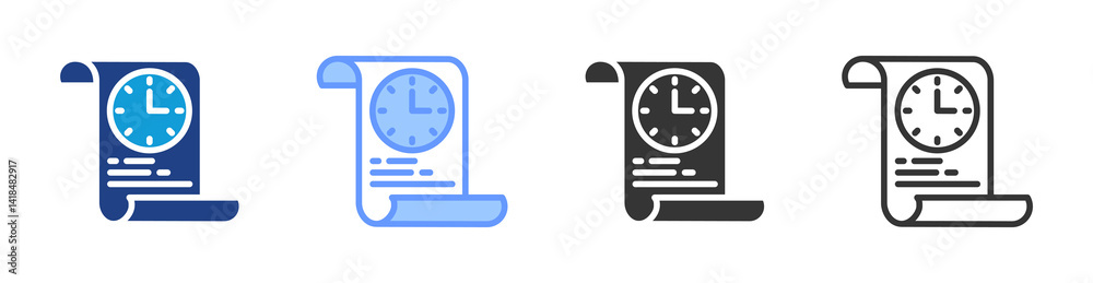 Poster Time Tracking icon set multiple style collection