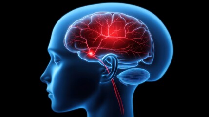 Aneurysm: Brain Hemorrhage Medical Illustration