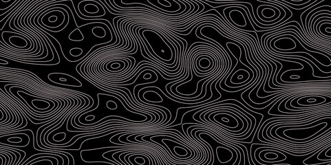 Complex topographic contour lines abstract geographic map. Intricate line patterns on background.
