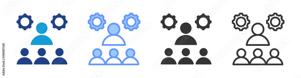 Poster Skills Training icon set multiple style collection