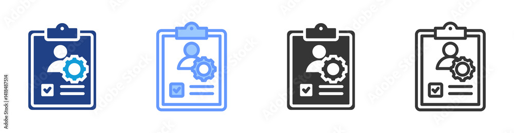 Poster Skill Assessment icon set multiple style collection