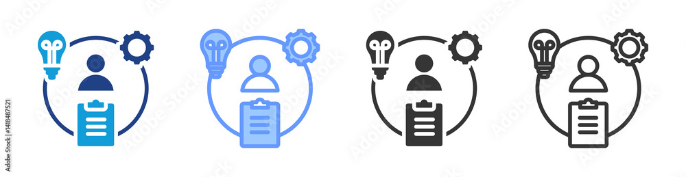 Poster job crafting icon set multiple style collection