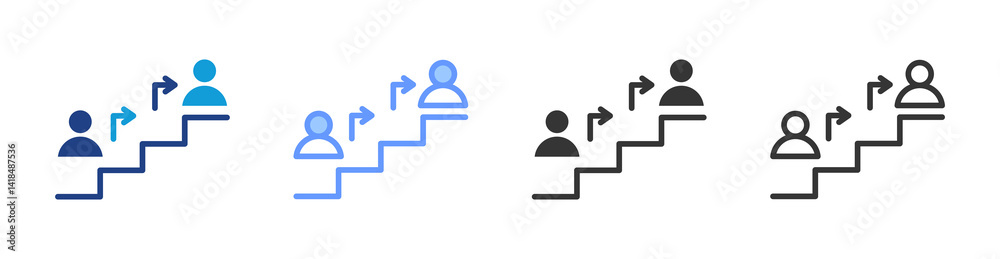 Poster succession planning icon set multiple style collection